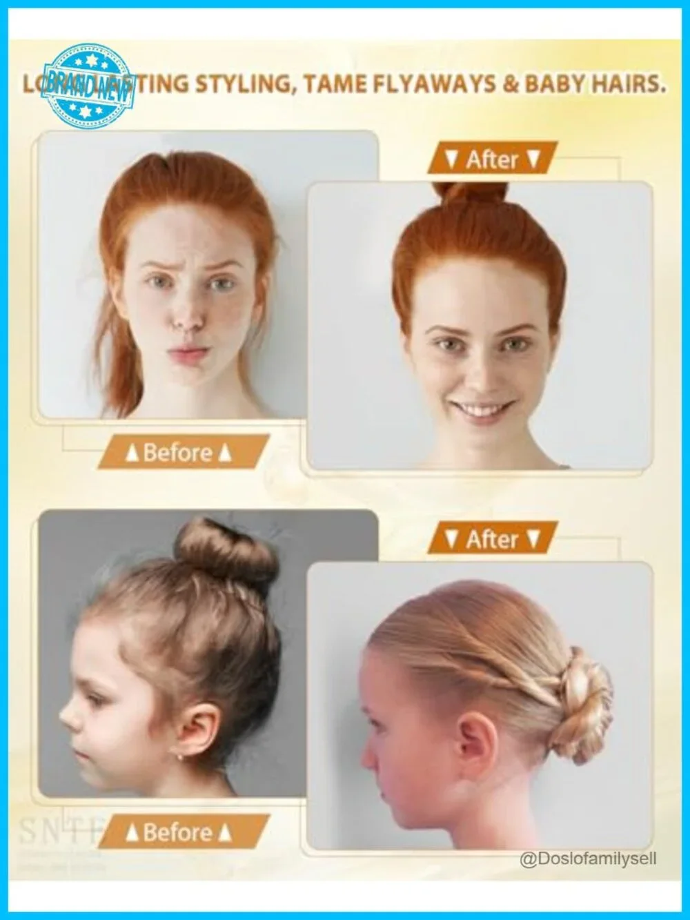 Hair Wax Stick, Gel Tamer for Flyaways, Nourishing Slick Stick Pomade, Styling